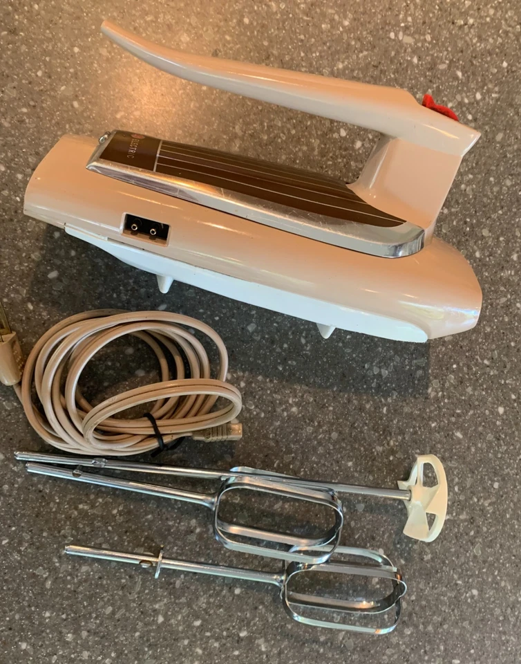 Vintage 1960's General Electric Atomic 3 Speed Brown Electric Hand Mixer - Works - Image 1 of 4