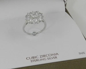 Giani Bernini Cubic Zirconia Princess Flower Statement Ring Sterling Silver, 8 - Picture 1 of 4