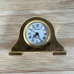 GERÜCHTE Vintage Messing Mini Quarz KAMINUHR / Briefbeschwerer neue Batterie FUNKTIONIERT! - Bild 1 von 10