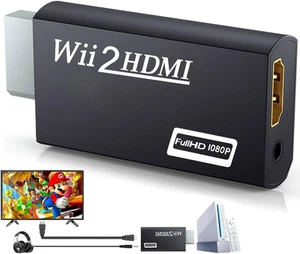 Wii to HDMI Adapter, Supports Wii U, HDTV, Monitor, NTSC 1080p 3.5mm Audio Jack - Picture 1 of 12