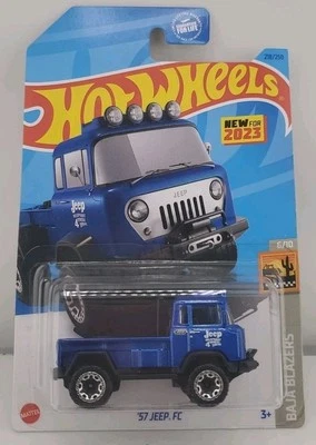 2023 Hot Wheels '57 Jeep FC Blue #218 HW Baja Blazers 6/10 - Image 1 of 2
