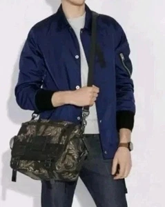 Coach F 32578 Scout Messenger With Oak Leaf Printed Canvas w/Leather $695 BNWT - Picture 1 of 16
