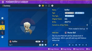 Pokemon Scarlet and Violet PSV - Shiny 6IV Rufflet - Picture 1 of 3