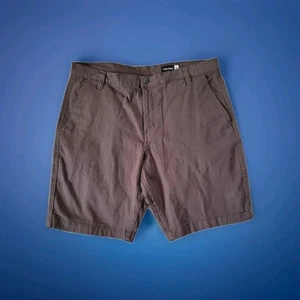 Volcom Mens Sz 36 Road Trip Dark Gray Chino Cotton Cargo Shorts 9 In Inseam NEW - Picture 1 of 9
