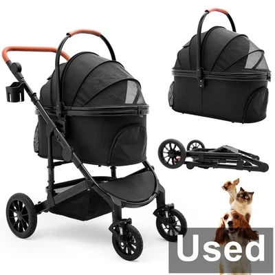 Bicystar HLD-X6DD - 3 in 1 faltbare Reisetrage für Haustiere, schwarz - OPENBOX - Bild 1 von 4