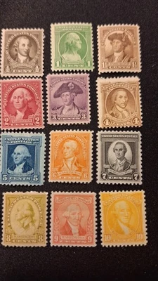 Scott #704-715, M/F/NH, Washington Bicentennial, perf 11x10.5, 1932 - Image 1 of 2