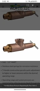 WL Hamilton Brass Bypass Relief Valve 300-700  PSI 1/2" Male NPT X 1/2" FEMALE - Picture 1 of 5