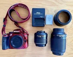 Nikon D3300 Digital SLR Double Zoom Lens Kit / Red Japanese English used - Bild 1 von 20