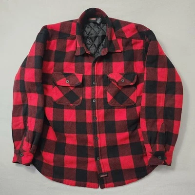 Vintage Y2k Dickies Flannel Quilted Mens 2XL Red Black Buffalo Check Workwear  - Image 1 of 4