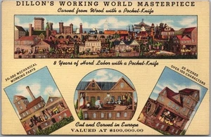 East Liverpool, Ohio Postcard "Dillon's Mechanical Working World" Curteich Linen - Picture 1 of 2