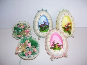 Vintage Handcrafted Beaded Foam Easter Eggs Lot - Picture 1 of 3