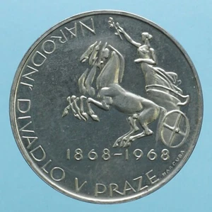 CECOSLOVACCHIA 10 KORUN 1968 1000° ANNIVERSARIO TEATRO NAZIONALE DI PRAGA - Foto 1 di 2