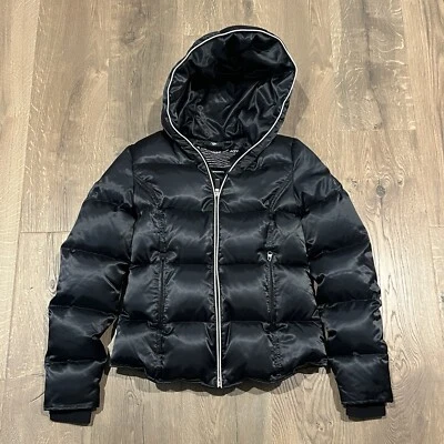 Jaqueta acolchoada preta feminina BMW licença oficial produto enchimento tamanho pequeno - Imagem 1 de 4