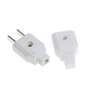 US 2broches plates AC alimentation électrique mâle prise femelle prise adaptater - Afbeelding 1 van 12