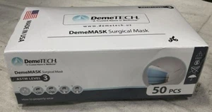 Demetech ASTM Level 3, Box mit 50, 3-lagige Gesichtsmaske mit Ohrschlaufen, Made in USA - Bild 1 von 5