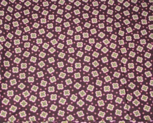 100 % Cotton fabric ~ Maroon green purple dark mauve design ~ BTY - Picture 1 of 3