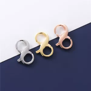 Figura de OCHO-8 - DOBLE cierre - conector - plata esterlina 925 - oro p- rosa - Imagen 1 de 5