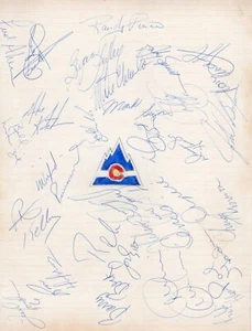 1977-78 Colorado Rockies Autographed Team Sheet 27 Signatures - Picture 1 of 1