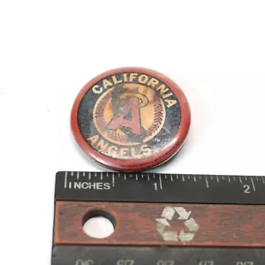VINTAGE CALIFORNIA ANGELS MAJOR LEAGUE BASEBALL MLB PIN BACK BUTTON USED - Picture 1 of 3