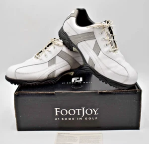 FootJoy Herren 10 W Contour Series Golfschuhe Softspikes weiß/schwarz #54127 - Bild 1 von 13