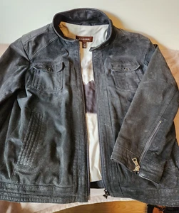 Danier, Genuine Leather Bomber Jacket Coat, Men’s Large, Black, Mountain Liner - Picture 1 of 11