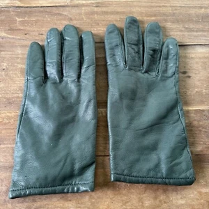 Vintage Fownes Lederhandschuhe Damen 8 grün Acryl gefüttert Autofahren - Bild 1 von 8