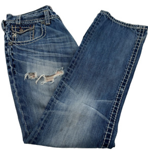 Mek Denim Jeans Men’s 34x32 - New York Straight Leg - Medium Wash Flap Pockets