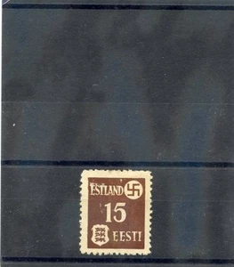 ESTLAND (OCC ESTONIA) MI 1y *VF LH 1941 15K RED BROWN $30 - Bild 1 von 1