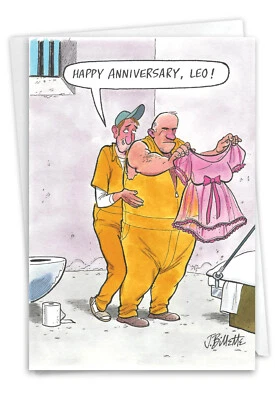 1 Tarjeta de Felicitación Divertida Aniversario - Pareja, Esposo, Esposa - Amor Prisión - Hecha en Estados Unidos Foto 1 de 4