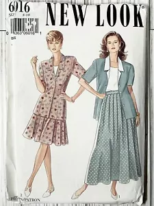 Giacca gonna top modello New Look 6016 taglia 8 10 12 14 16 18 non tagliata vintage - Foto 1 di 2