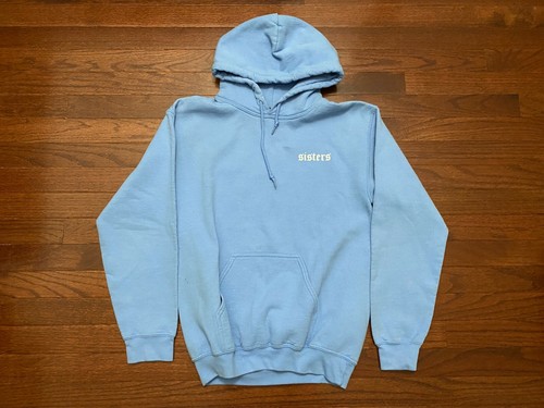 VETEMENTS SISTERS APPAREL FELPA CON CAPPUCCIO UOMO PICCOLA FELPA CON CAPPUCCIO AZZURRO BIANCO S