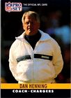 1990 Pro Set Dan Henning #283 San Diego Chargers Head Coach Football Card Only $1.79 on eBay