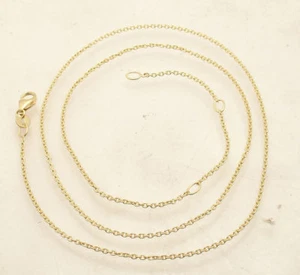 Adjustable Oval Rolo Cable Chain Necklace Real Solid 14K Yellow Gold 16" 17" 18" - Picture 1 of 6