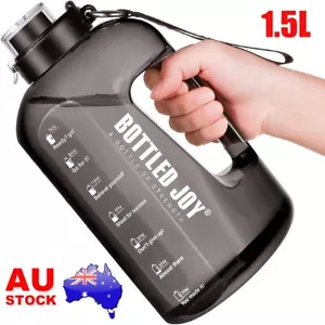 1.5 Litres Large Water Bottle with Time Marker Motivational Jug Gallon BPA Free - Picture 1 of 8
