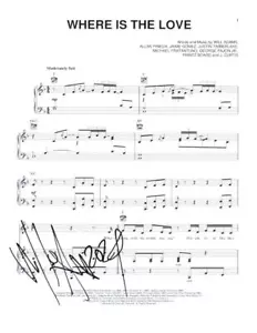 Will I Am Black Eyed Peas signed Autogramm Where is the Love Noten - Bild 1 von 2