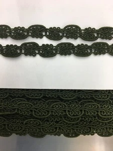 1/2” Kaki Braid Gimp Trim Lampshades Drapery polyester 3 Yards Gr-203 - Bild 1 von 2