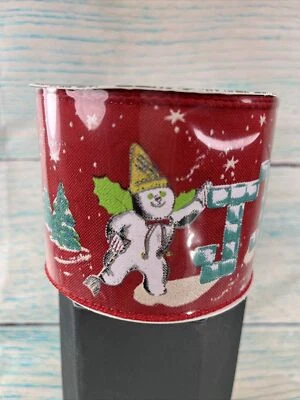 Dillard's Mr. Bingle New Orleans Icon Red Wired Edge Ribbon 3" x 3yds NIP - Image 1 of 4