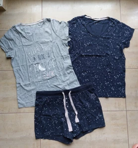 3 tlg Damen Nachtwäsche Gr S / M (36/38 bzw 40/42) - Schlafanzug kurz - Bild 1 von 8