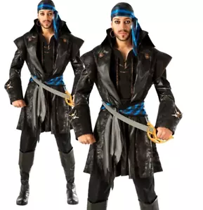 Captain Blackheart Costume Mens Deluxe Pirate Fancy Dress Outfit Pirates - Picture 1 of 1