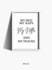 Bedroom Print Poster Wall Art Home Decor Funny Quote Sign Netflix Gift For Teens
