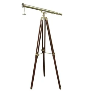 Stand Teleskop, Fernrohr, Stativ Fernglas auf Holz Stativ, Messing 100 x 160 cm - Bild 1 von 1