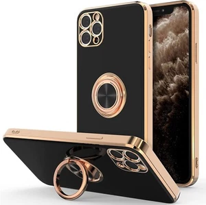 Hython Case for iPhone 11 Pro Max Case with Ring Stand, Plating Rose Gold Edge - Picture 1 of 5