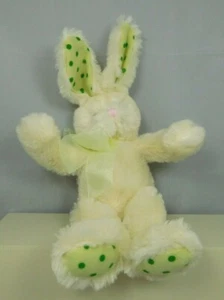Small White Bunny with Green polka dot ears and feet - New #1245B - Picture 1 of 4