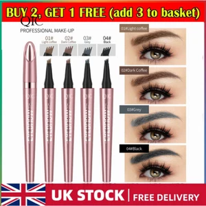 Eyebrow Microblading Pen Waterproof 3D Tattoo Liquid Ink 4 Fork Brow Pencil Tint - Picture 1 of 20