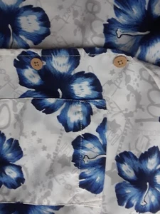 Camisa Hawaiana Sideout S Para Hombre Azul Blanco Floral B2 - Imagen 1 de 4