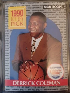 1990 NBA HOOPS DERRICK COLEMAN ROOKIE RC CARD LOTTERY PICK - Picture 1 of 2