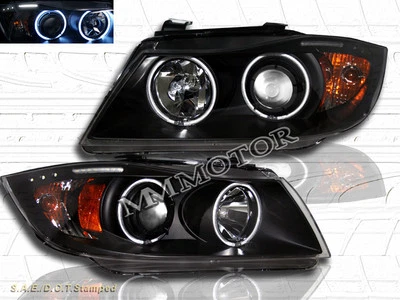 06-08 FAROS PROYECTOR BMW SERIE 3 E90/E91 4 PUERTAS/VAGÓN CCFL HALO CON BARRA LED Foto 1 de 2