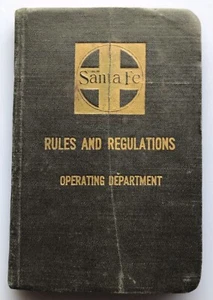 Vintage 1927 Santa Fe Rules And Regulations Operating Department Train Book - Picture 1 of 11