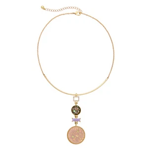 Moderno Collar de Cuentas Círculo Masino Reneta Negro Púrpura Rosa Brillante - Imagen 1 de 1