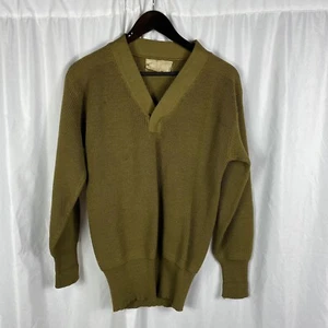 Original WWII US Army V-neck Wool Sweater - Picture 1 of 9